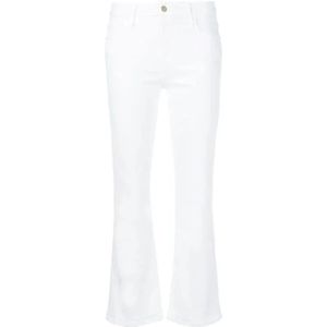 Frame, De crop mini boot jeans Wit, Dames, Maat:W24