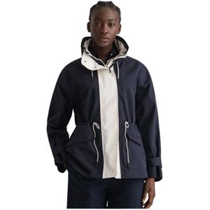 Gant, Ultra wijde waterafstotende jas Blauw, Dames, Maat:M