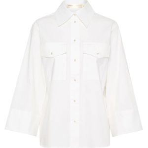 InWear, Blouses & Shirts, Dames, Wit, S, Kraag Shirt Blouse Puur Wit