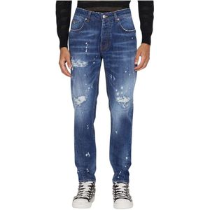 John Richmond, Jeans, Heren, Blauw, W32, Katoen, Slim-fit Jeans