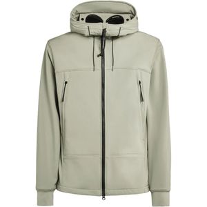 C.p. Company, Sweatshirts & Hoodies, Heren, Groen, 2Xl, Soft Shell-R Google Jas - Zilver Salie