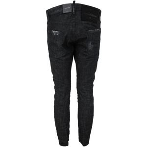 Dsquared2, Jeans, Heren, Zwart, S, Zwarte Tidy Biker Jean