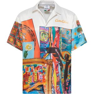 Carlo Colucci, Overhemden, Heren, Veelkleurig, M, Leer, Milano Story Shirt