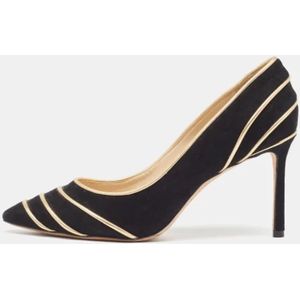 Jimmy Choo Pre-owned, Pre-owned, Dames, Zwart, 38 EU, Tweedehands leren hakken