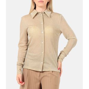 Msgm, Blouses & Shirts, Dames, Beige, L, Leer, Shirt