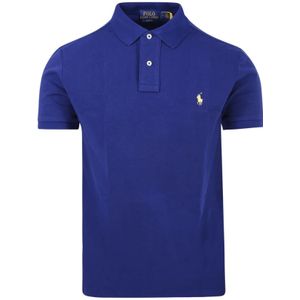 Ralph Lauren, Tops, Heren, Blauw, M, Blauw Royal Korte Mouw Gebreid