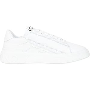 Valentino, Schoenen, Heren, Wit, 41 EU, Leer, Witte Logo Sneakers Hoge Top