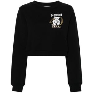 Moschino, Sweatshirts & Hoodies, Dames, Zwart, L, Katoen, Sweatshirts