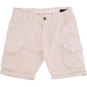 Alpha Industries, Korte broeken, Heren, Roze, W32, Katoen, Cargo Shorts Jet Stream White