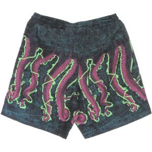 Octopus, Korte broeken, Heren, Veelkleurig, XS, Polyester, Tentakel Print Zwemshorts Zwart