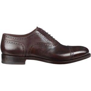 Santoni, Schoenen, Heren, Bruin, 40 EU, Leer, Elegante donkerbruine leren Oxford schoenen