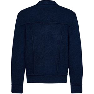 Dsquared2, Jassen, Heren, Blauw, L, Wol, Blauwe Sweaters met Zilveren Knopen