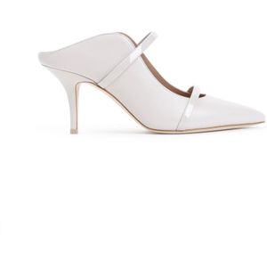 Malone Souliers, Schoenen, Dames, Wit, 39 EU, Leer, Witte Leren Pumps met Puntige Neus