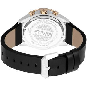 Just Cavalli, Accessoires, Heren, Veelkleurig, ONE Size, Stijlvolle Analoge Horloge met Leren Band