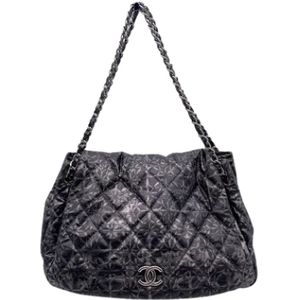 Chanel Vintage, Pre-owned, Dames, Grijs, ONE Size, Nylon, Pre-owned Canvas chanel-bags