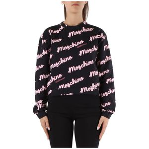 Moschino, Sweatshirts & Hoodies, Dames, Veelkleurig, L, Katoen, Stretch Katoen Logo Sweatshirt