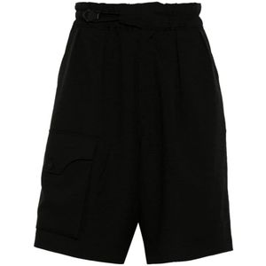 Y-3, Korte broeken, Heren, Zwart, S, Polyester, Casual Shorts