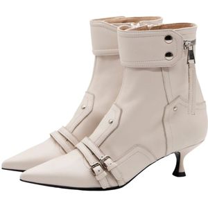 Strategia, Schoenen, Dames, Beige, 41 EU, Leer, Naturo Enkellaarsjes Osso