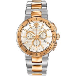 Versace, Stijlvolle Heren Stalen Quartz Horloge Geel, Heren, Maat:ONE Size