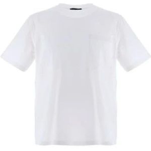 Herno, Tops, Heren, Wit, S, Katoen, Katoenen T-Shirt met Zak