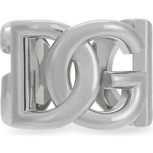 Dolce & Gabbana, Accessoires, Heren, Grijs, M, Chunky Band Zilver-tone Ring