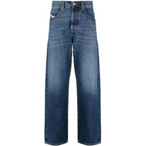 Diesel, Jeans, Heren, Blauw, W29, Denim, Denim Straight Jeans Klassiek Ontwerp
