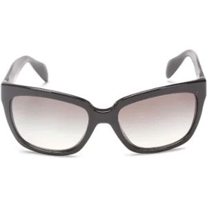 Prada Vintage, Pre-owned, Dames, Zwart, ONE Size, Pre-owned Plastic sunglasses