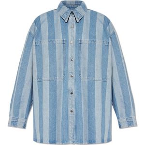 Nanushka, Mooie oversized denim shirt Blauw, Dames, Maat:2XS