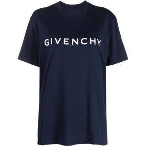 Givenchy, Tops, Dames, Blauw, L, Katoen, T-Shirts