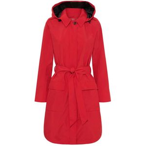 Notyz, Mantels, Dames, Rood, S, Polyester, Lente Functie Trenchcoat Jas Chili Rood
