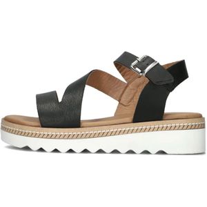 Inuovo, Schoenen, Dames, Zwart, 40 EU, Zwarte Leren Sandalen Stijlvol Model