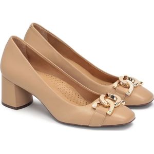 Kazar, Schoenen, Dames, Bruin, 36 1/2 EU, Leer, Klassieke leren pumps met brede hak