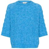 Kaffe, Truien, Dames, Blauw, L, Blauw Melange Gebreide Pullover Trui