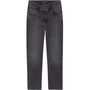 Luisa Cerano, Jeans, Dames, Grijs, XL, Denim, Zwarte Looseleg Denim Jeans