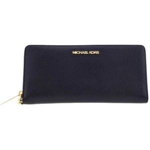 Michael Kors, Accessoires, Dames, Zwart, ONE Size, Leer, Zwarte Jet Set Travel Portemonnee