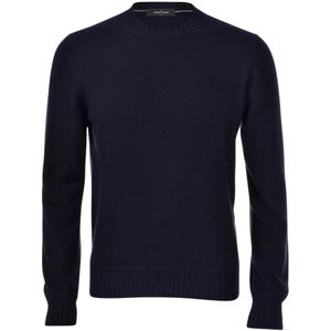 Gran Sasso, Kasjmier Ronde Hals Pullover Blauw, Heren, Maat:L