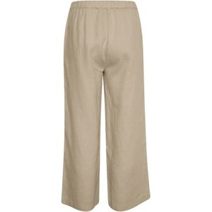 Part Two, Broeken, Dames, Beige, L, Linnen, Korte wijde linnen broek