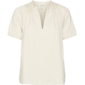 Vero Moda, Blouses & Shirts, Dames, Beige, L, V-Neck Top in Oatmeal Beige