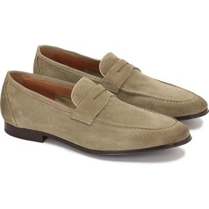 Kazar, Schoenen, Heren, Beige, 43 EU, Suède, Lichtgewicht loafers gemaakt van zacht taupe suède