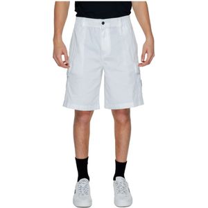 Calvin Klein Jeans, Heren Bermuda Shorts Lente/Zomer Collectie Wit, Heren, Maat:M