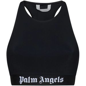 Palm Angels, Sleeveless Training Tops Zwart, Dames, Maat:M