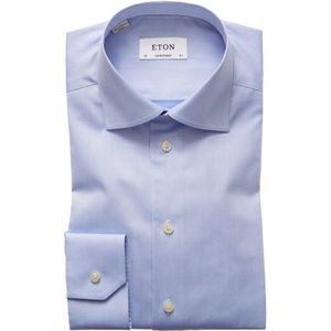 Eton, Overhemden, Heren, Blauw, 4Xl, Katoen, Blauwe Contemporary Signature Twill Overhemd