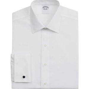 Brooks Brothers, Overhemden, Heren, Wit, S, Katoen, Wit Slim Fit Non-Iron Stretch Katoenen Overhemd met Ainsley Kraag