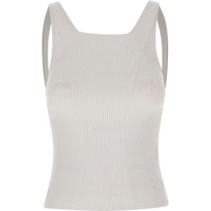 Iceberg, Witte Stretch Viscose Haltertop Wit, Dames, Maat:XS