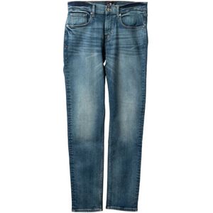 7 For All Mankind, Slimmy Tapered Fit Jeans voor heren Blauw, Heren, Maat:5XL