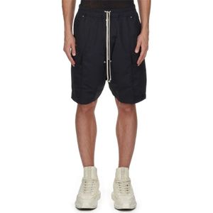 Rick Owens, Korte broeken, Heren, Zwart, L, Katoen, Zwarte knielange casual shorts met cargozakken