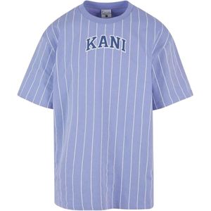 Karl Kani, Tops, Heren, Paars, M, Katoen, Serif Pinstripe Tee Heren T-shirt