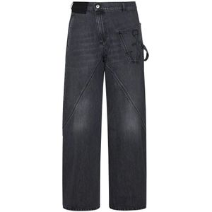 JW Anderson, Jeans, Heren, Grijs, W30, Katoen, Twisted Workwear Grijze Jeans