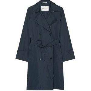Marc O'Polo, Mantels, Dames, Blauw, L, Polyester, Trench coat regular