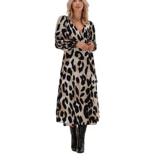 Object, Kleedjes, Dames, Veelkleurig, S, Nylon, Luipaard Wrap Midi Jurk